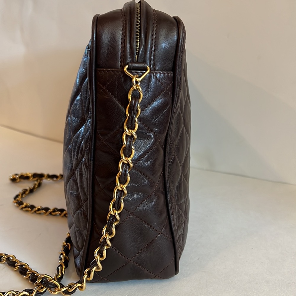CHANEL brown lamb skin camera bag - Picture 2 of 16